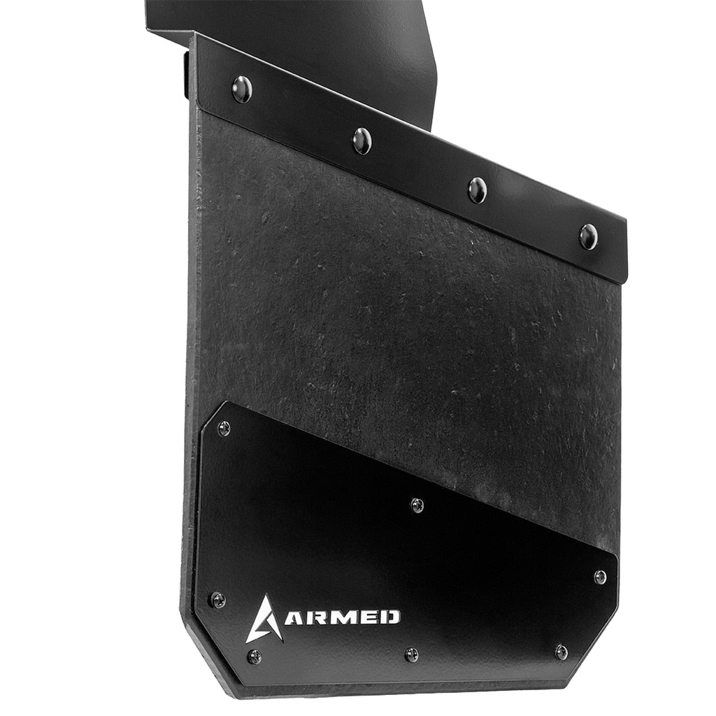 Armed Mud Flap Flat Weight Back Plate(Pair)- 14" - White