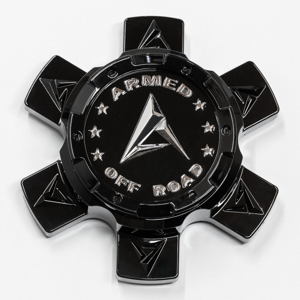 C8131A61397 Armed Center Cap Gloss Black+Chrome