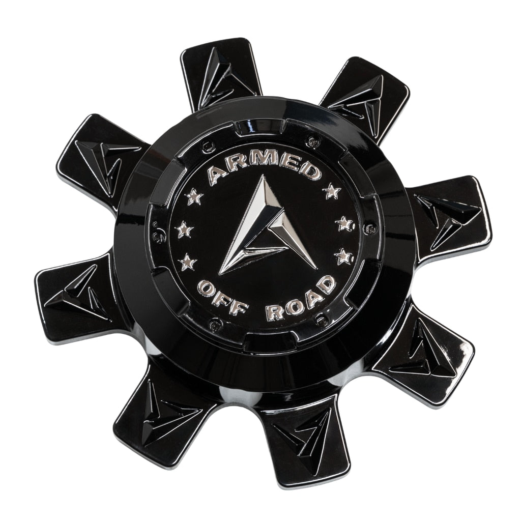 C8131A8180 Armed Center Cap Gloss Black+Chrome
