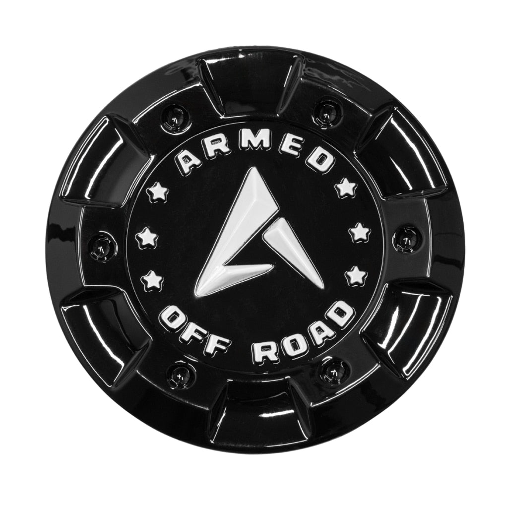 ARMED WHEELS GLOSS BLACK WHITE MEDALLION