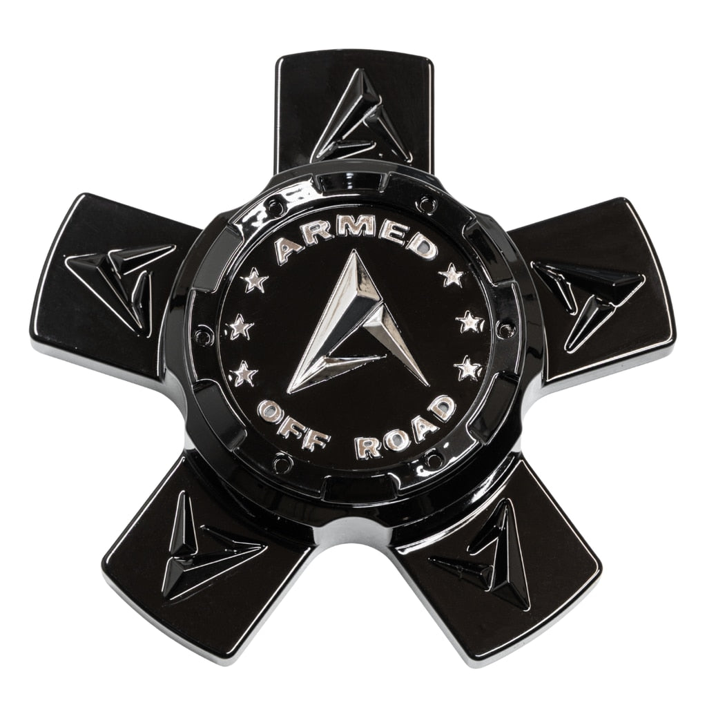 C8131A5150 Armed Center Cap Gloss Black+Chrome