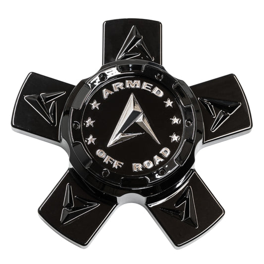C8131A5150 Armed Center Cap Gloss Black+Chrome