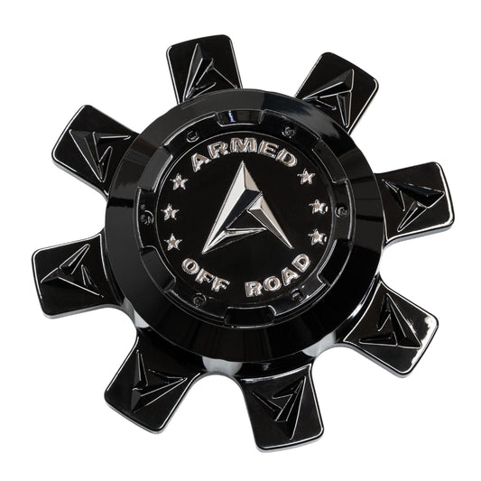 C8131A8180 Armed Center Cap Gloss Black+Chrome