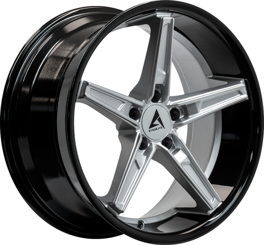 ARMED SYNDICATE DON - GLOSS SILVER FACE + GLOSS BLACK LIP - 19x8.5 - 5x113