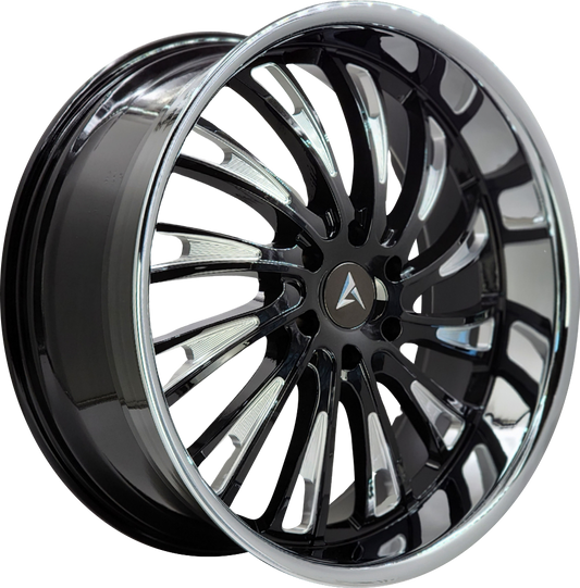 ARMED SYNDICATE KINGPIN - GLOSS BLACK MILLED CHROME LIP - 24x10 - 6x139.7