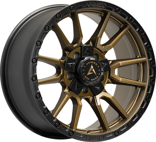 ARMED OFF-ROAD SPEAR - SATIN BLACK + SATIN BRONZE CENTER - 17x9 - 5x127 | 5x139.7