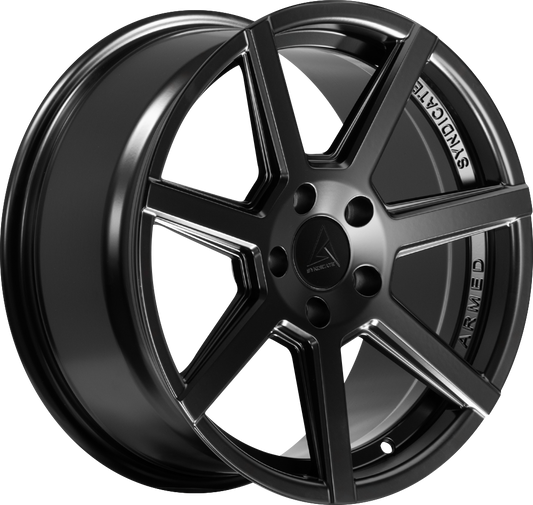 ARMED SYNDICATE ASSASSIN - MATTE BLACK - 17x8 - 5x109