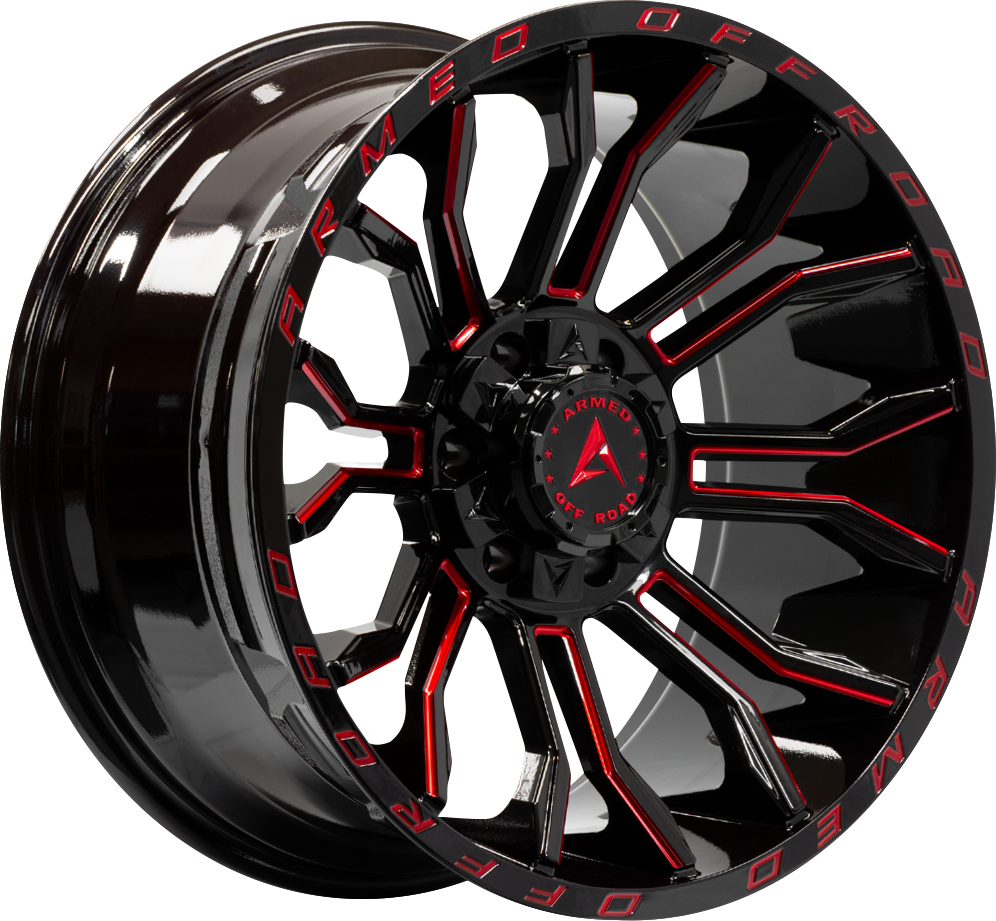 ARMED OFF-ROAD HAVOC - GLOSS BLACK MILLED + RED - 20x10 - 5x127 | 5x139.7