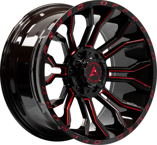 ARMED OFF-ROAD HAVOC - GLOSS BLACK MILLED + RED - 20x10 - 5x127 | 5x139.7