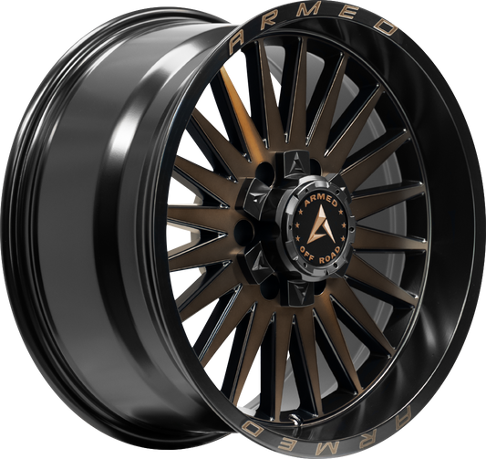 ARMED OFF-ROAD HOSTILE - MATTE BLACK MACHINED + BRONZE TINT - 18x9 - 5x127 | 5x139.7