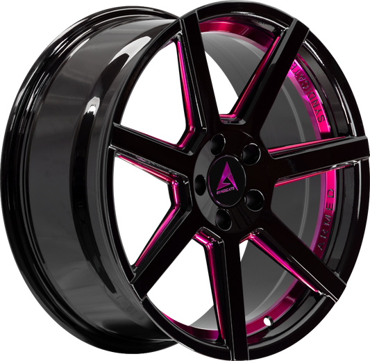 ARMED SYNDICATE ASSASSIN - GLOSS BLACK + PINK - 18x8 - 5x109