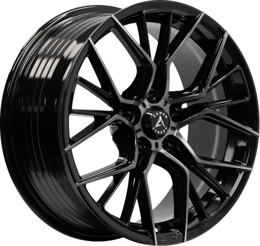 ARMED STREET TACTICAL - GLOSS BLACK MACHINED + BLACK CLEAR COAT - 17x7.5 - 5x109
