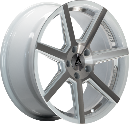ARMED SYNDICATE ASSASSIN - WHITE MACHINED + MILLED - 18x8 - 5x113