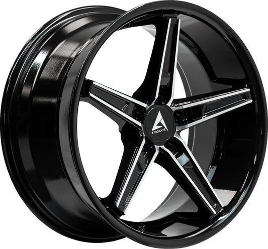 ARMED SYNDICATE DON - GLOSS BLACK MACHINED FACE - 19x8.5 - 5x127